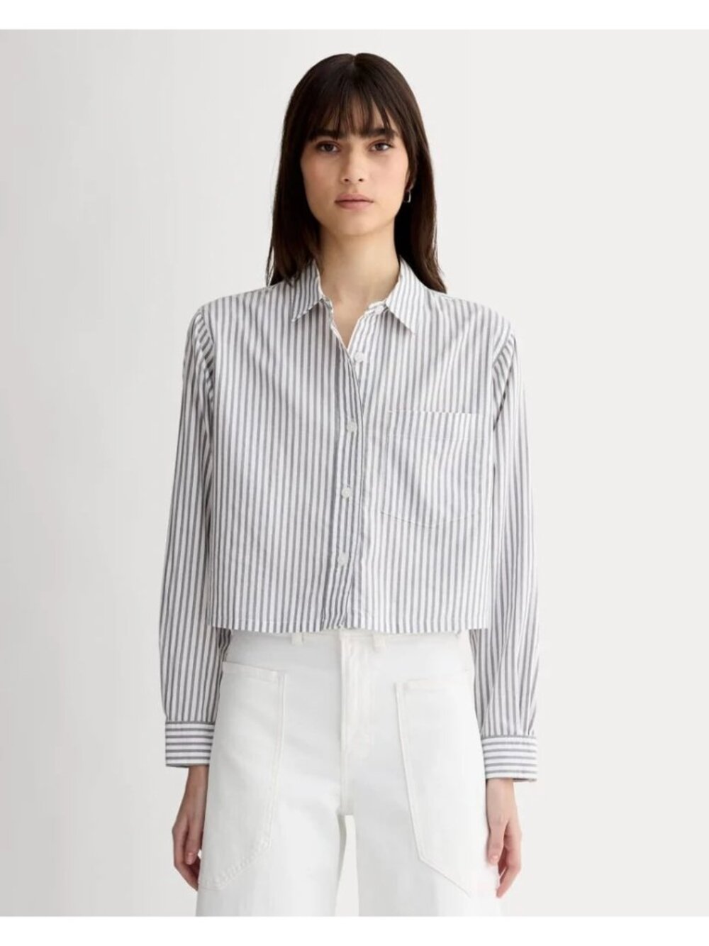 Everlane The Way-Short Shirt in Silky Cotton Periscope Bone Large New Womens - Picture 1 of 11